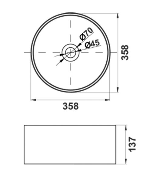 Накладная раковина Melana 320357MG-805 35см серый матовый