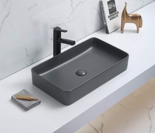 Раковина CeramaLux 78189MDH-2 серая 60.5 см