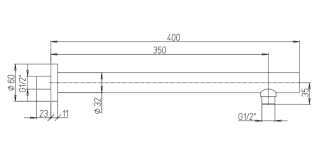 Кронштейн для верхнего душа Paini 50YO745TCT440BI 40см чёрный матовый