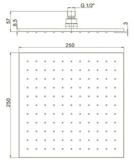 Верхний душ Paini 50CR759Q25EA 25см хром