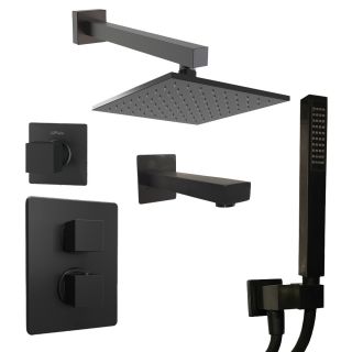 Душевой комплект Paini Grazia 21PZSET36911THSHBATH с термостатом чёрный матовый