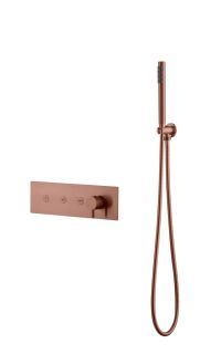 Встраиваемый смеситель для душа Boheme Fusion 130-SYS-CB с ручным душем брашированная медь