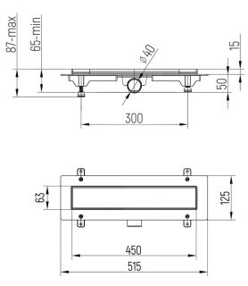 Душевой лоток Paini Line CH450LC 45см чёрный матовый