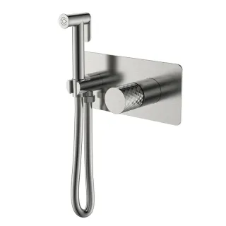 Гигиенический душ со смесителем Boheme Stick Diamond 127-NB никель брашированный