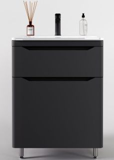 Тумба под раковину Style Line Марелла 70 Люкс Plus СС-00002400 серый матовый