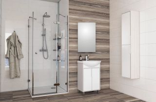 Тумба под раковину Акватон Рико 50см белый/ясень фабрик 1A212401RIB90