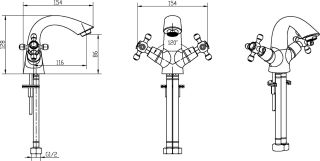 Смеситель для раковины Boheme Camelia золото 291-Camelia