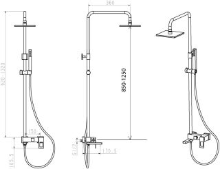 Душевая стойка Boheme Q золото 148-GG