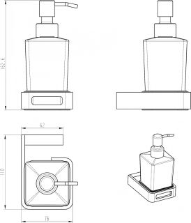 Дозатор Boheme Q чёрный/хром 10957-CR-B