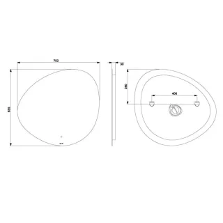 Зеркало с подсветкой Am.Pm X-Joy M85MOX50801WG 80 см серый металлик