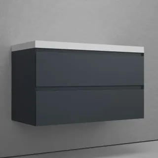 Тумба под раковину подвесная Style Line Манхэттен ЛС-00002357 100 см графит