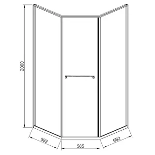 Душевой уголок Timo T34L 100x100 см левый золото матовое