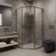 Душевой уголок Timo T34L 100x100 см левый золото матовое