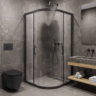 Душевой уголок Timo T47 100x100 см чёрный