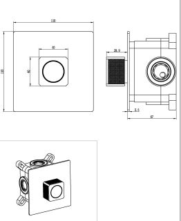 Встраиваемый смеситель для душа Boheme Quad 154-5-BRB автоматический брашированная бронза