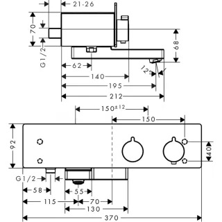 Смеситель для ванны Hansgrohe Shower Tablet 13107000 хром