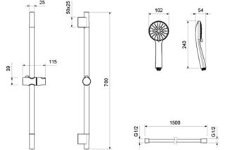 Душевой гарнитур Aquatek Бетта AQ2017CR хром