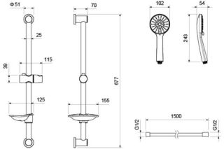Душевой гарнитур Aquatek Бетта  AQ2013MB черный