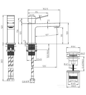 Смеситель для раковины Bossini Aki-M Z00707.030 хром