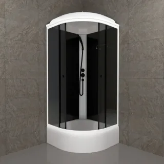 Душевая кабина Triton Грэй Щ0000067303 90x90 см профиль чёрный стекло тонированное