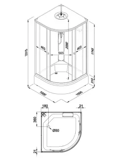 Душевая кабина Triton Стандарт -Мозаика Щ0000061822 100x100 см профиль белый стекло мозаика
