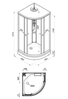 Душевая кабина Triton Ультра Щ0000061843 90x90 см профиль белый стекло прозрачное