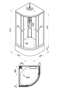 Душевая кабина Triton Ультра Щ0000061849 90x90 см профиль белый стекло прозрачное