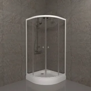 Душевой уголок Triton Ультра Щ0000061806 90x90 см профиль белый стекло прозрачное