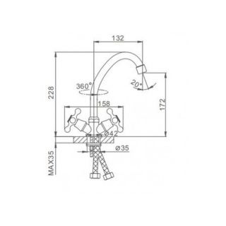 Смеситель для кухни Frap F4011 хром