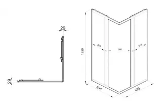 Душевой уголок Triton Вента Щ0000051622 90x90 см профиль хром стекло прозрачное