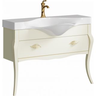 Напольная тумба под раковину Clarberg Borgia BOR0111BG 115см слоновая кость/патина золото