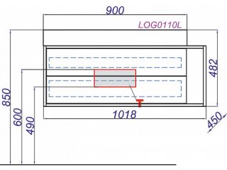 Подвесная тумба под раковину Clarberg Logic LOG0110L 100см белый