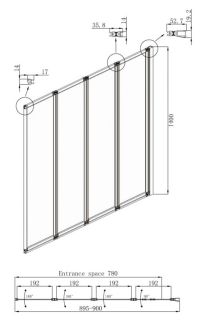 Шторка на ванну Ambassador Bath Screens 16041110R 90см правая хром/прозрачное