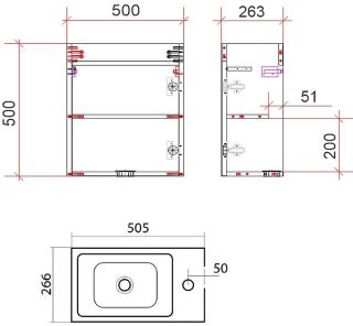 Подвесная тумба под раковину Art&Max Family 50см сканди Family-500-1D-SO-PB