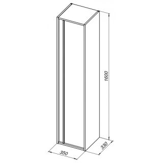 Пенал Aquanet Lino 253909 35 см белый матовый