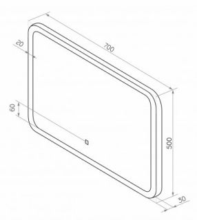 Зеркало с подсветкой Continent Demure ЗЛП168 с сенсорным выключателем 70см