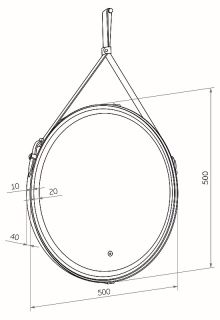 Зеркало с подсветкой Continent Millenium White ЗЛП963 на ремне 50см белый