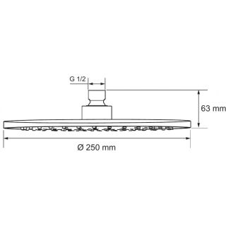 Верхний душ Aquanet Static AF330-84-R250B 261825 25 см чёрный матовый