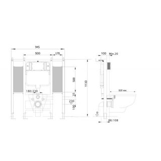 Монтажная рама Aquatek INS-0000015 для подвесного унитаза