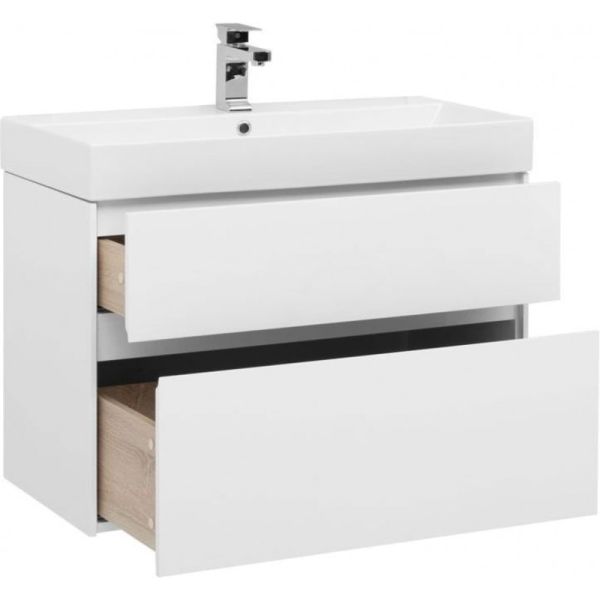 Тумба под раковину Aquanet Бруклин 203960 85 см белый матовый