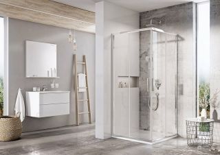 Душевой уголок Ravak Blix Slim BLSRV2-90 90x90 X1LM70C00Z1 профиль Хром стекло Transparent