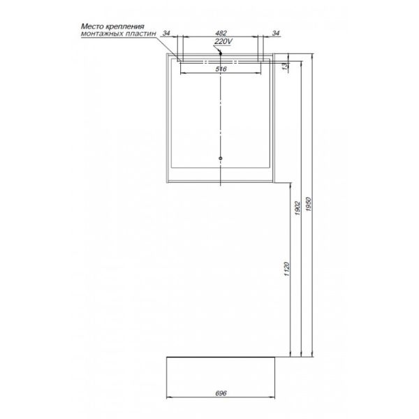 Зеркало с подсветкой Aquanet Милан 336404 70 см дуб светлый