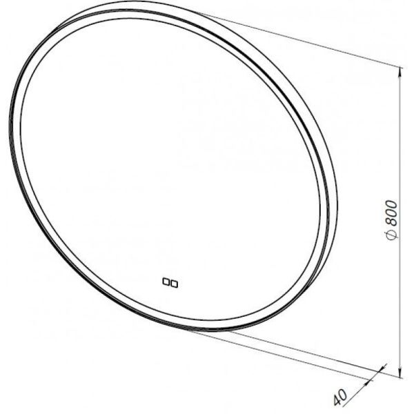 Зеркало с подсветкой Aquanet Тренд 316653 80 см чёрный