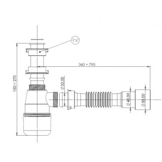 Сифон для раковины Aquanet 332449