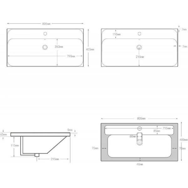 Раковина Aquanet Flash Mini 342055 80 см белый