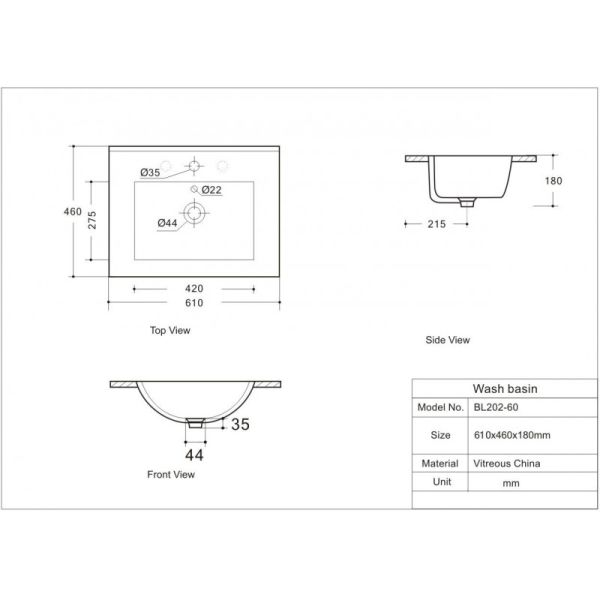 Раковина Aquanet Flow 347429 60 см белый