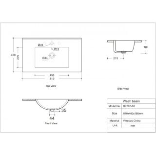 Раковина Aquanet Flow 347431 80 см белый