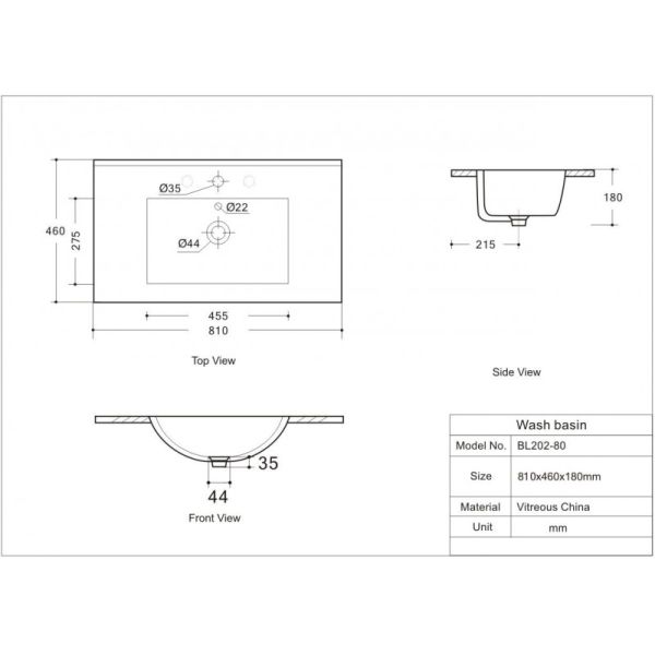 Раковина Aquanet Flow 347431 80 см белый