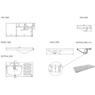Раковина Aquanet Side 347437 правая 100 см белый