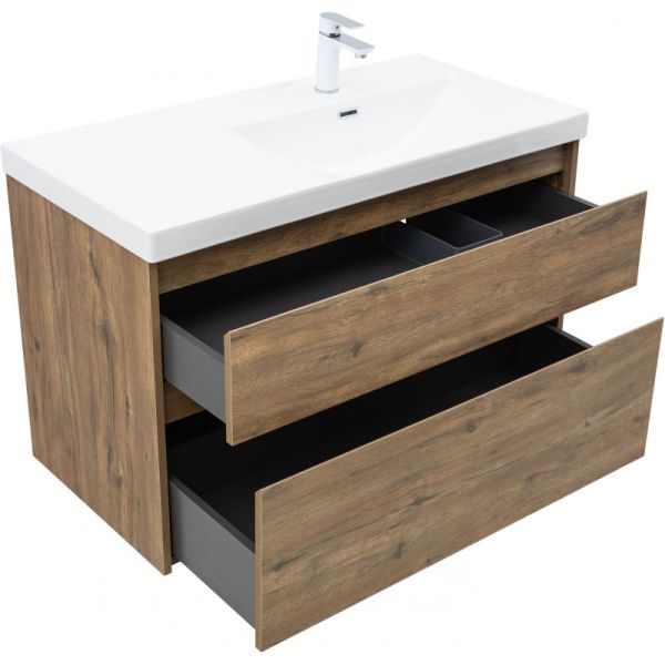 Тумба под раковину Aquanet Nova Lite 2.0 346319 100 см дуб рустикальный